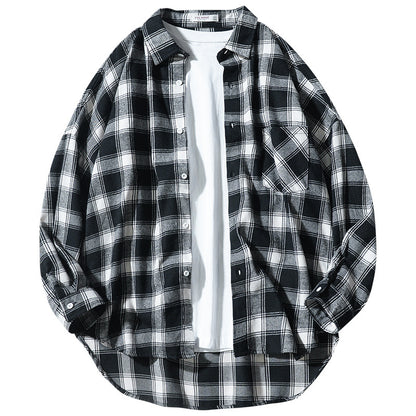 Wayne – Japanese Style Plaid Loose Workwear Jacket