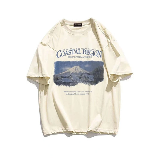 Neville – Snow Mountain Graphic Cotton T-shirt