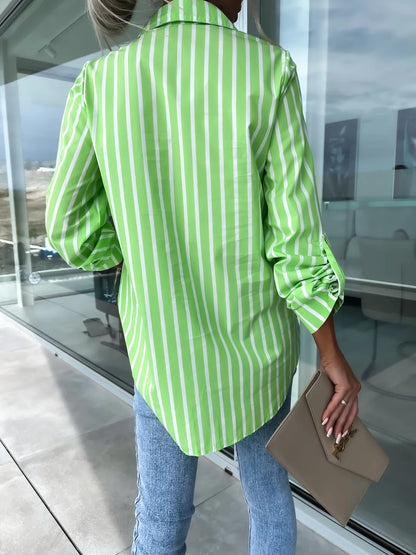 Kathleen – Elegant Long Sleeve Striped Shirt