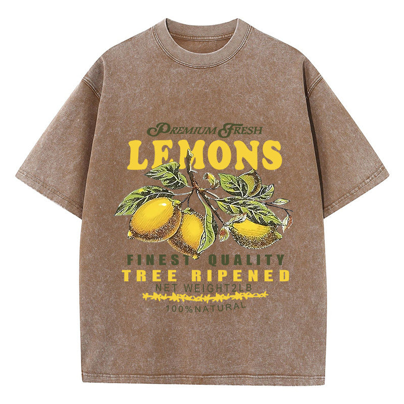 Caroline – Short-Sleeved Top with Lemon Print