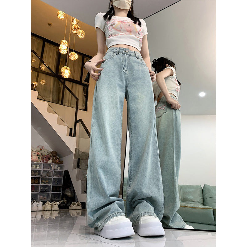 Kathryn – Bow Embroidered Wide Leg Jeans