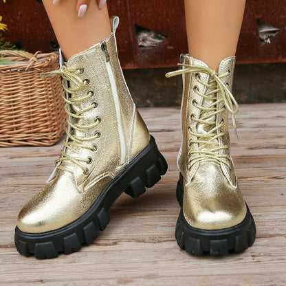 Fiona – Women's Chunky Heel Vegan Leather Boots