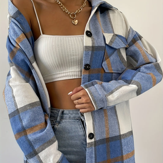 Miranda – Loose Plaid Coat