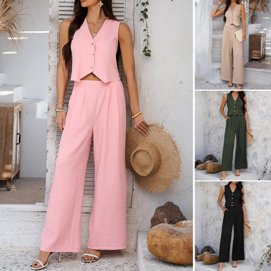 Tamara – Women's Sleeveless Vest and Trousers Set