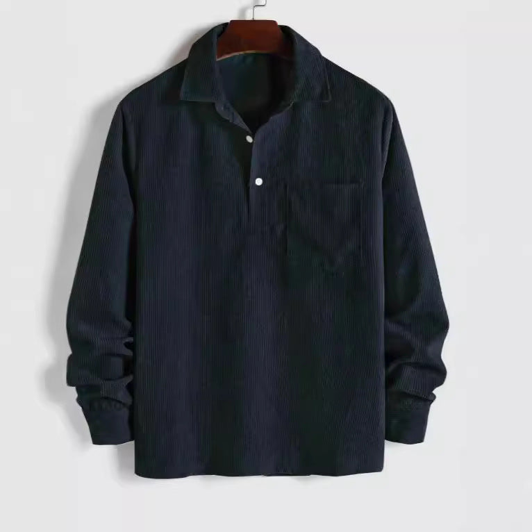 Steve – Men's Loose Corduroy Long Sleeve Shirt
