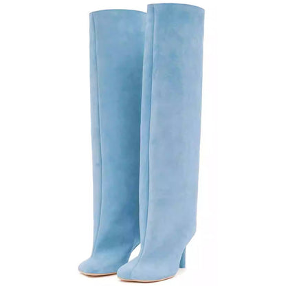 Andrea – Vegan Leather High-Heel Boots with Square Toe