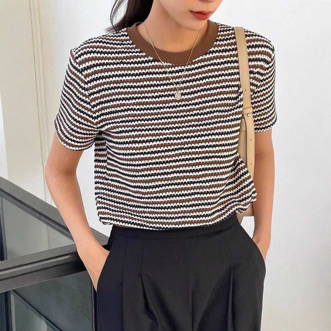 Catherine – Women's Casual Check Vegan Suede Top