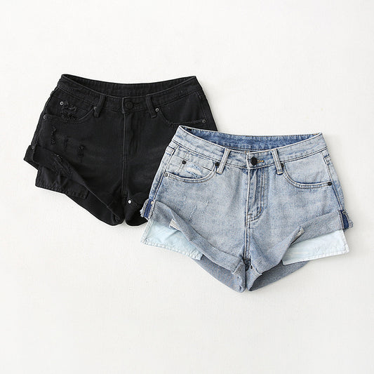 Audrey – Casual Low Waist Denim Shorts