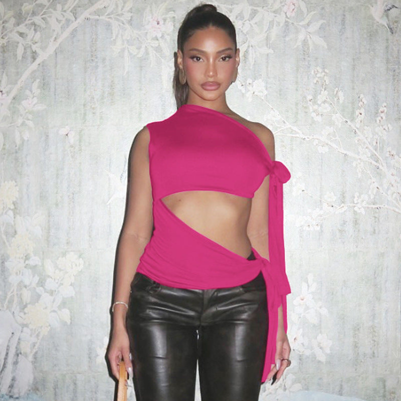 Lauren – Retro Ribbon Sleeveless Slim Vest