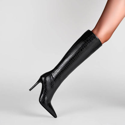 Clara – Pointed Stiletto Heel Boots with Zipper