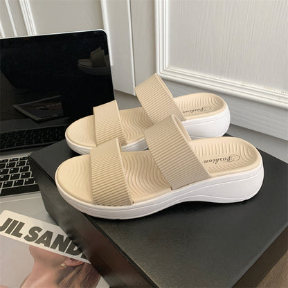Emma – Thick-Soled Double-Strap Color-Block Slippers