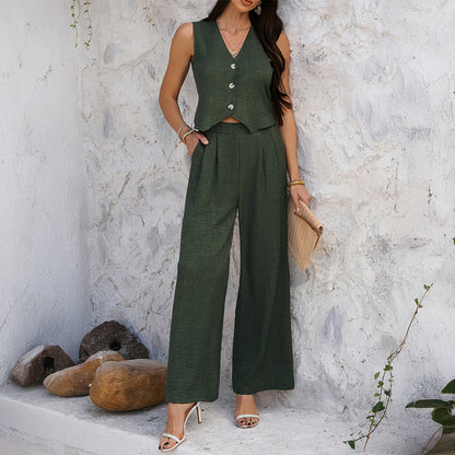 Tamara – Women's Sleeveless Vest and Trousers Set