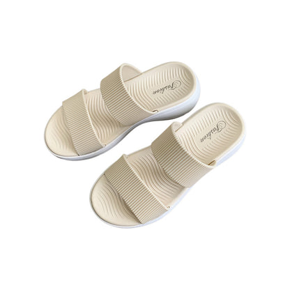 Emma – Thick-Soled Double-Strap Color-Block Slippers