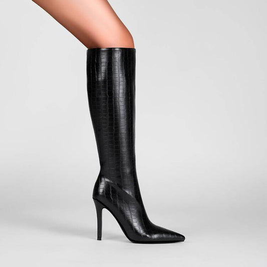 Clara – Pointed Stiletto Heel Boots with Zipper