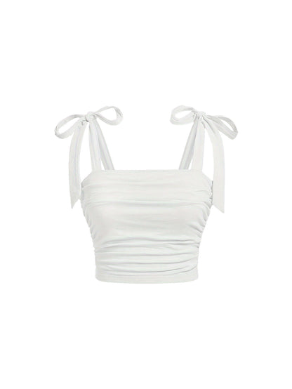Adele – Sweet Bow Lace-up Sleeveless Top