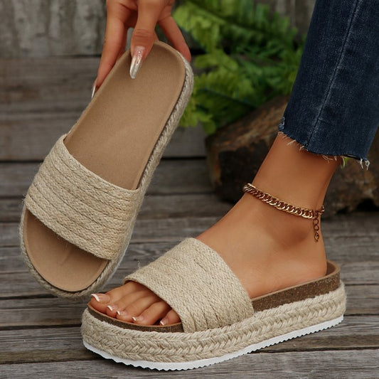Shirley – Women's Vegan Rope Sandals with Platform Bottom