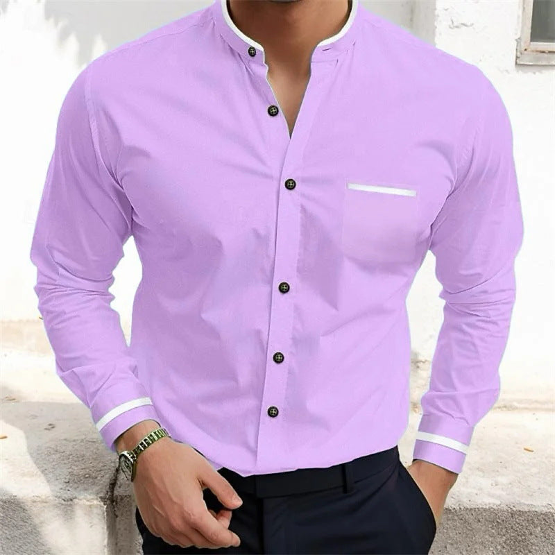 Brett – Loose Stand Collar Shirt