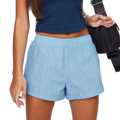 Patricia – Loose Striped Shorts with Pockets