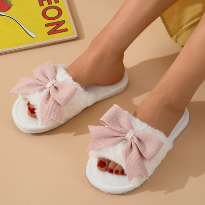 Janet – Cute Bow Non-Slip Winter Slippers