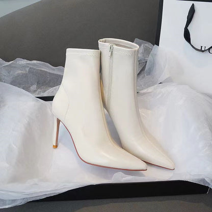 Sharon – Stiletto Heel Vegan Leather Martin Boots