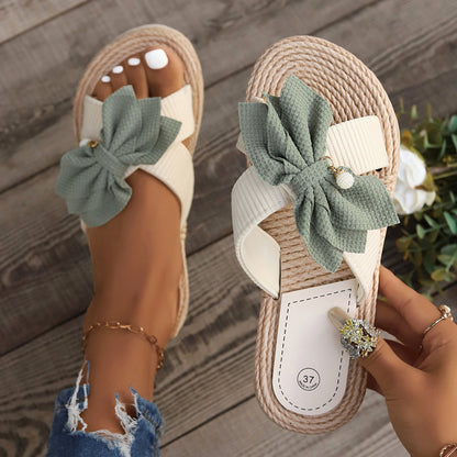 Catherine – Casual Flower Flat Slippers with Beads