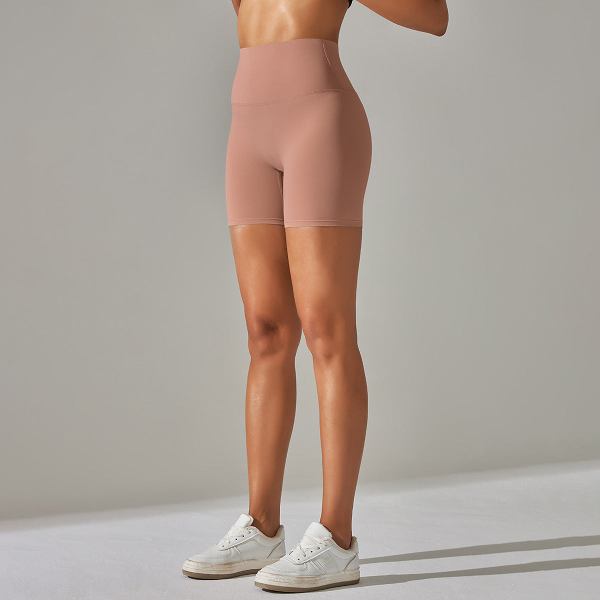 Angela – Women's High Waist Fitness Shorts with Moisture Control