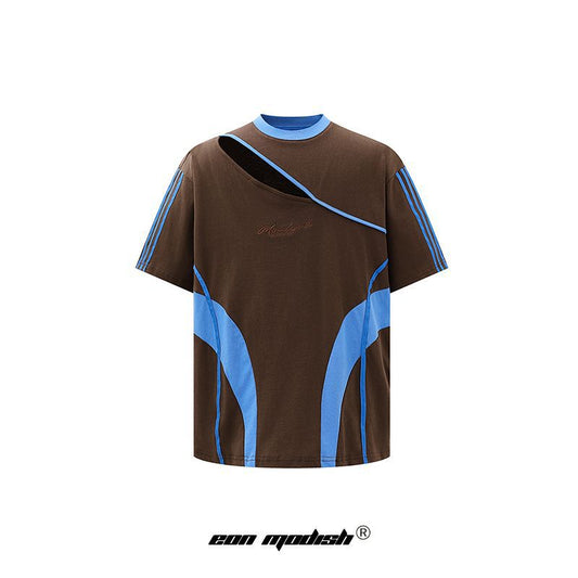 Larry – Men's Contrast Patchwork Loose T-shirt
