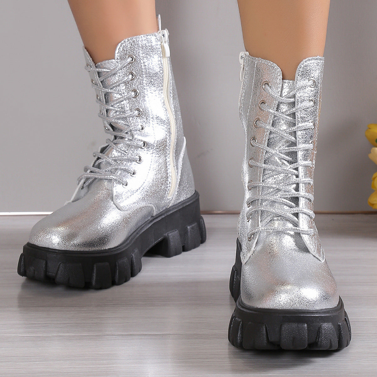 Fiona – Women's Chunky Heel Vegan Leather Boots