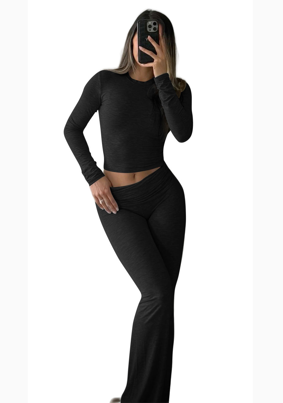 Claire – Casual Sportswear Suit with Bell-bottom Pants