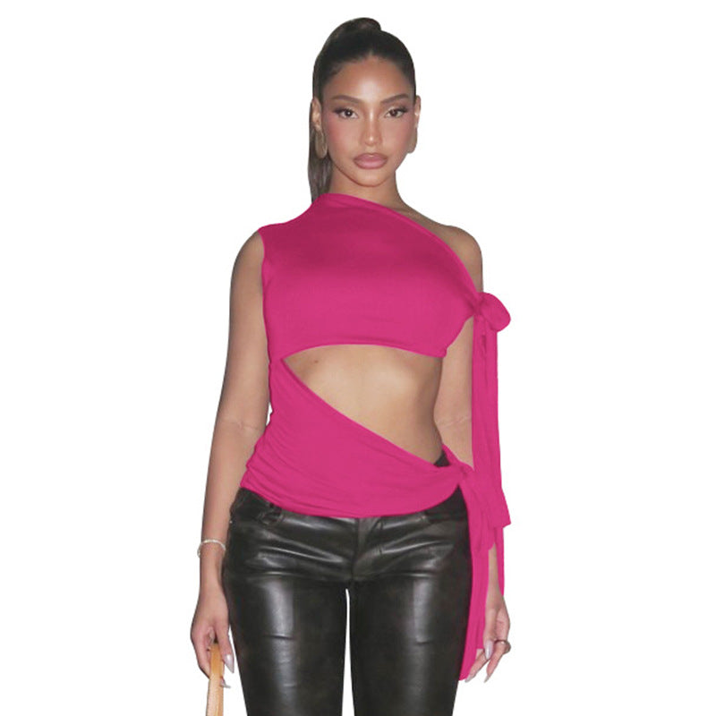 Lauren – Retro Ribbon Sleeveless Slim Vest