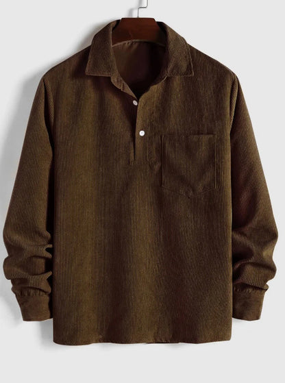 Steve – Men's Loose Corduroy Long Sleeve Shirt