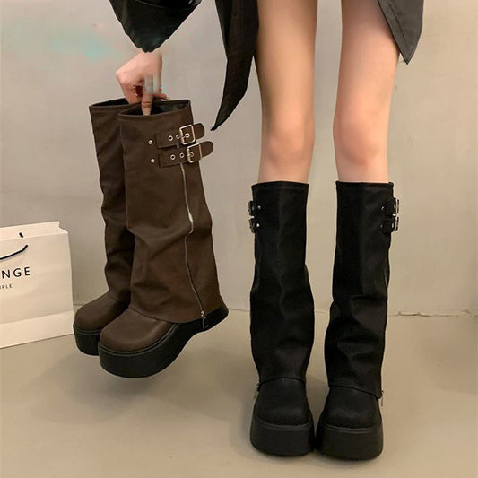Susan – Below the Knee Vegan Leather Boots