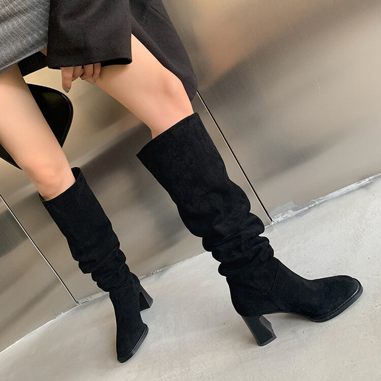 Malcolm – High Heel Riding Boots with Square Toe