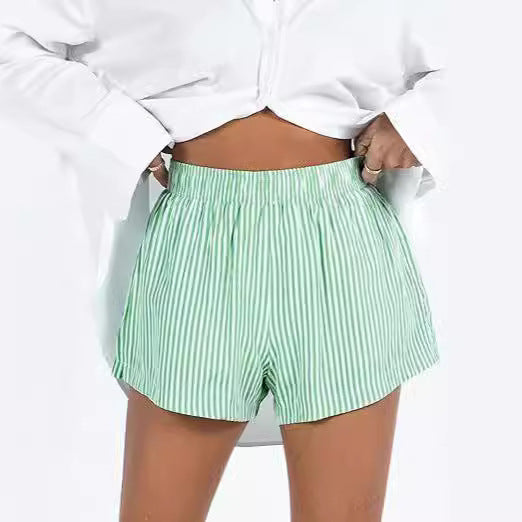 Patricia – Loose Striped Shorts with Pockets