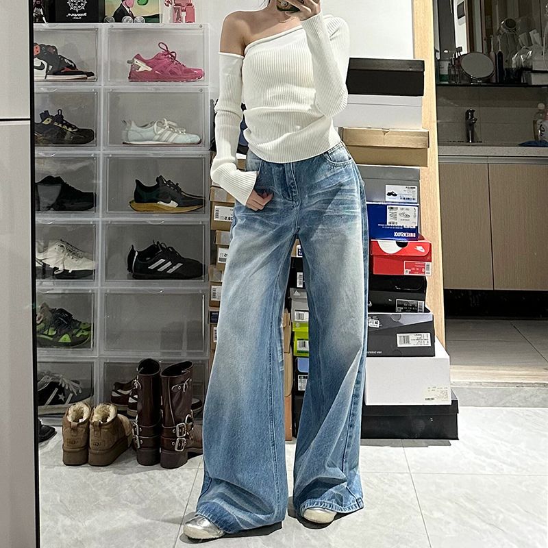 Jenny – Retro Washed High Waist Wide Leg Jeans