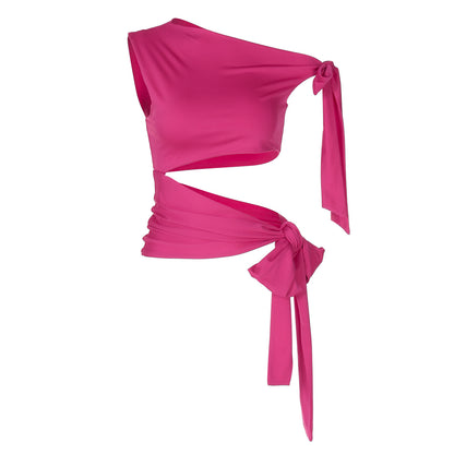 Lauren – Retro Ribbon Sleeveless Slim Vest