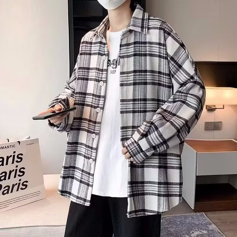Miles – Fashionable Plaid Long-Sleeved Shirt