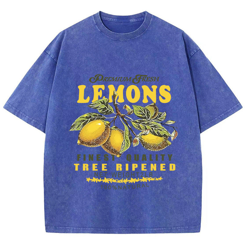 Caroline – Short-Sleeved Top with Lemon Print