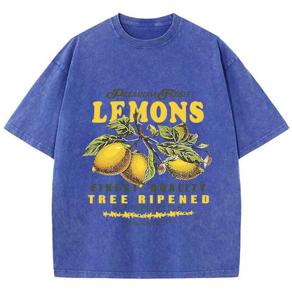Caroline – Short-Sleeved Top with Lemon Print