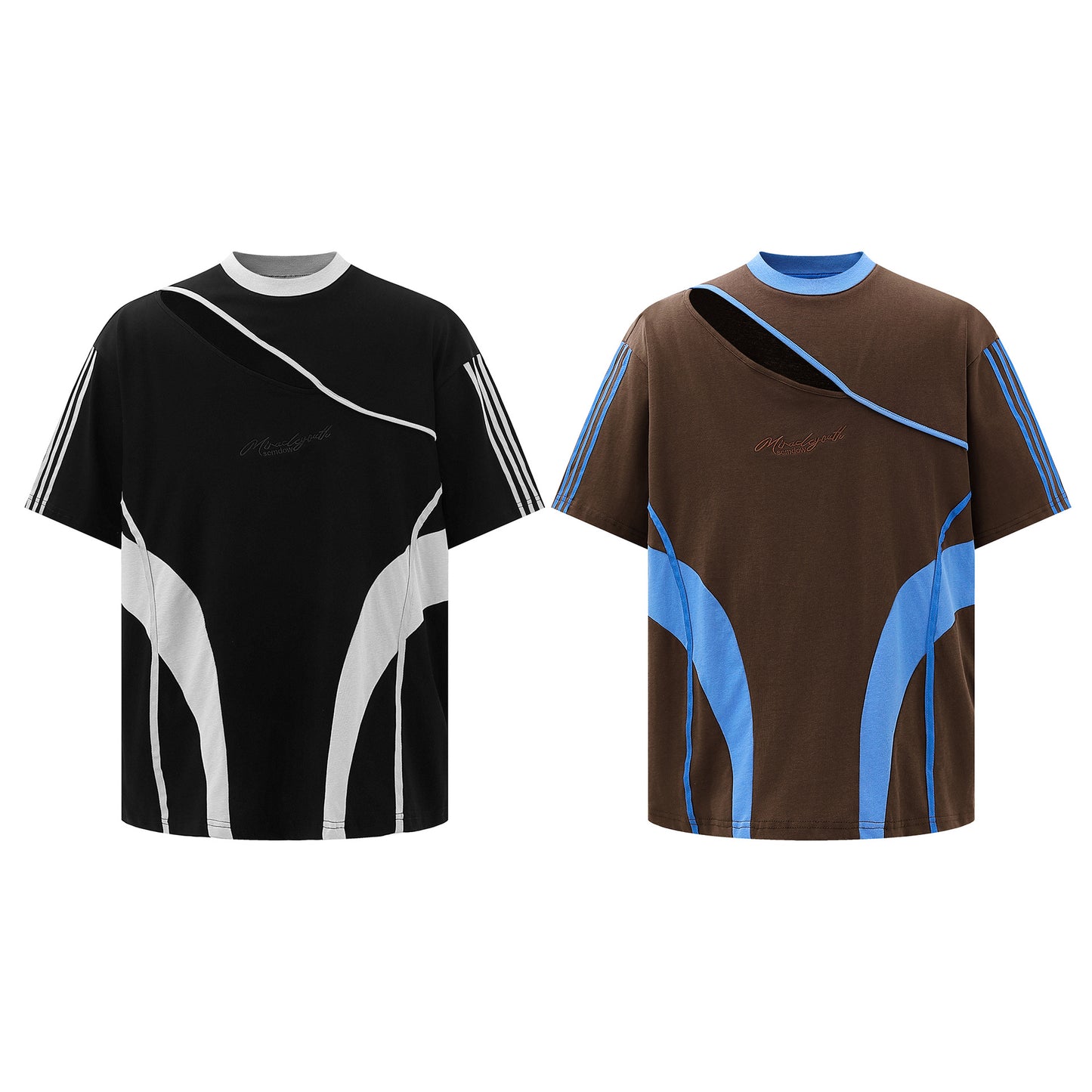 Larry – Men's Contrast Patchwork Loose T-shirt