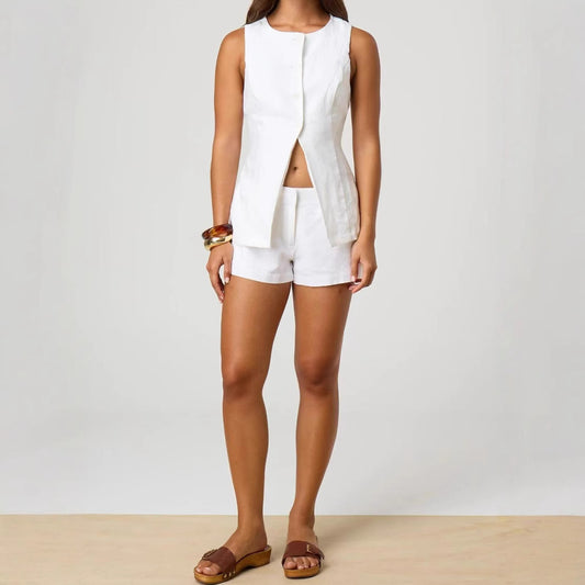 Henry – Wide Leg Cotton Linen Shorts
