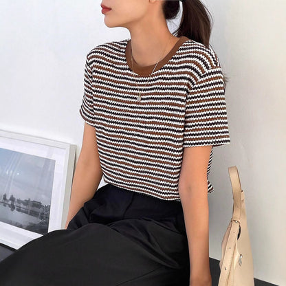 Catherine – Women's Casual Check Vegan Suede Top
