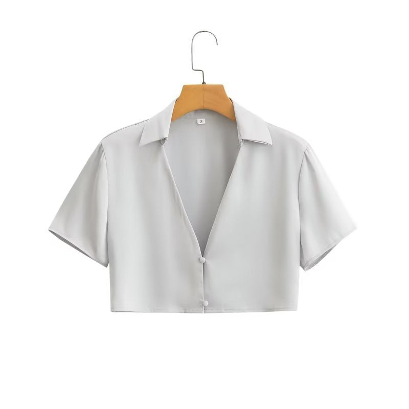 Tracy – Silk Satin Short Sleeve Skirt Suit