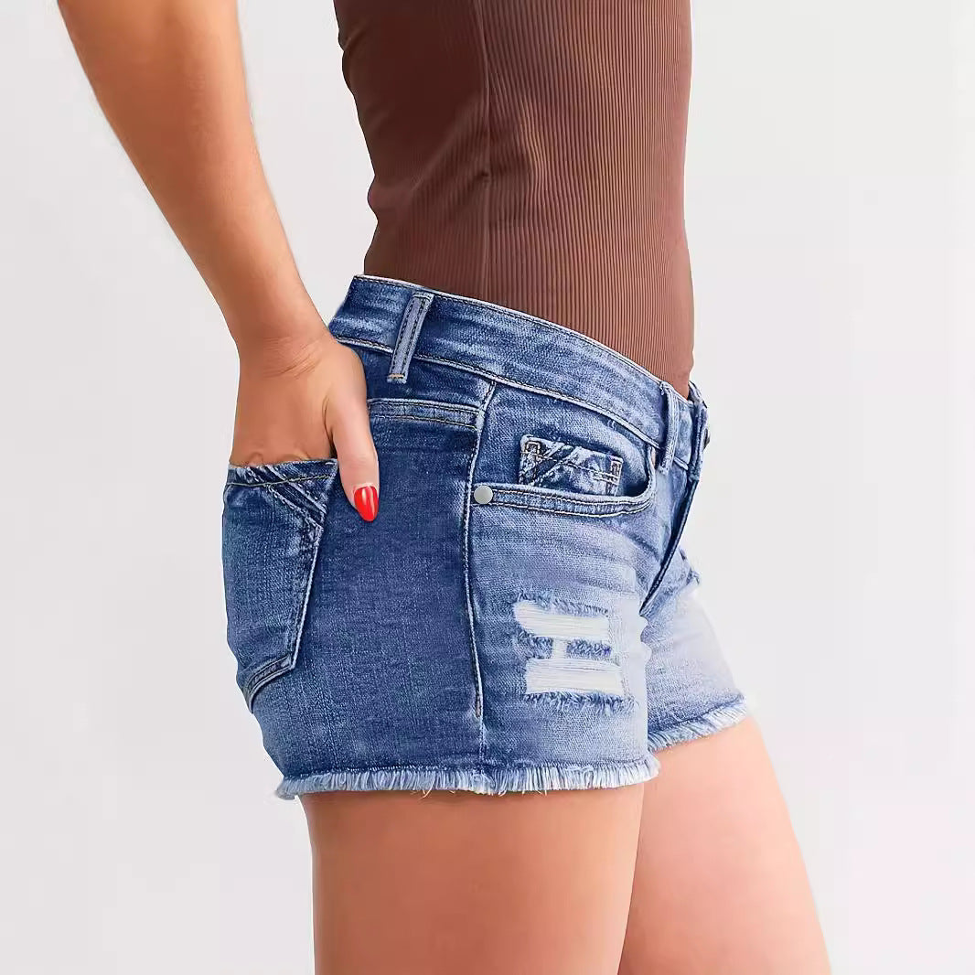 Tracy – Ripped Denim Shorts