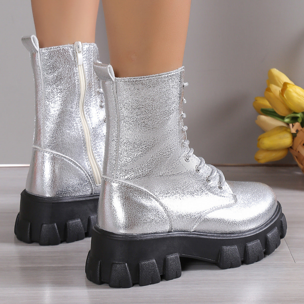 Fiona – Women's Chunky Heel Vegan Leather Boots