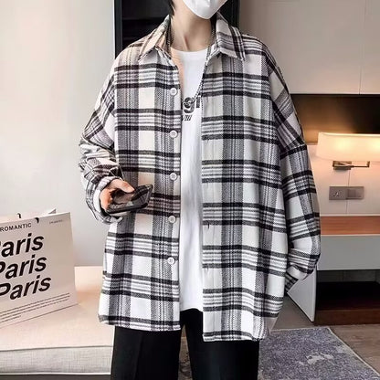 Miles – Fashionable Plaid Long-Sleeved Shirt