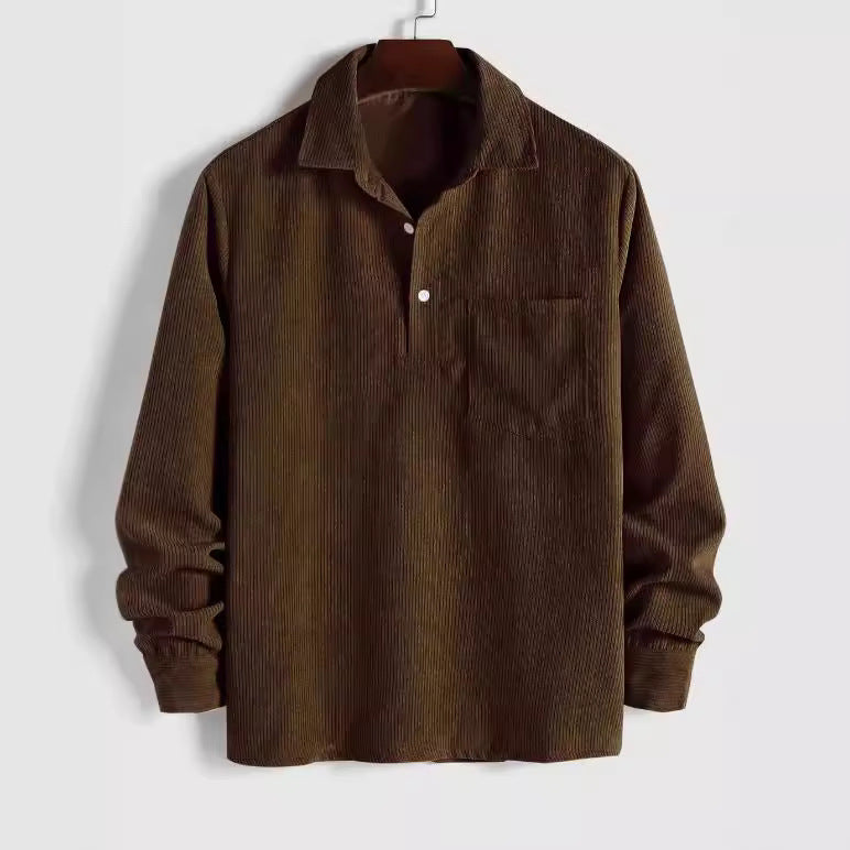 Steve – Men's Loose Corduroy Long Sleeve Shirt
