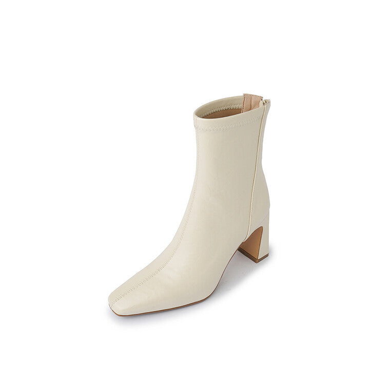 Julia – French Style Vegan Leather High Heel Boots