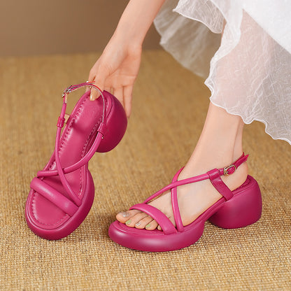 Gillian – Chunky Heel Woven Sandals