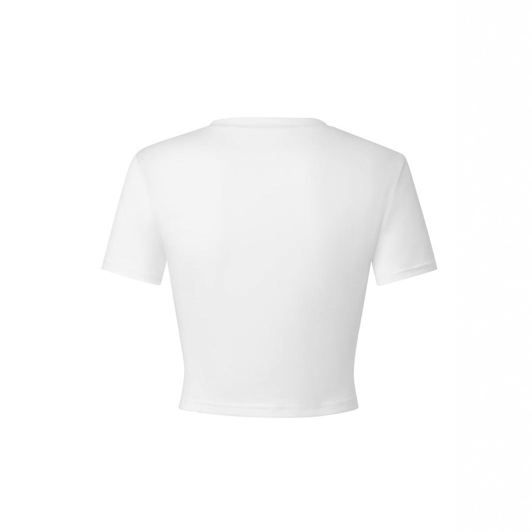Catherine – Casual Short Top with Bow Print